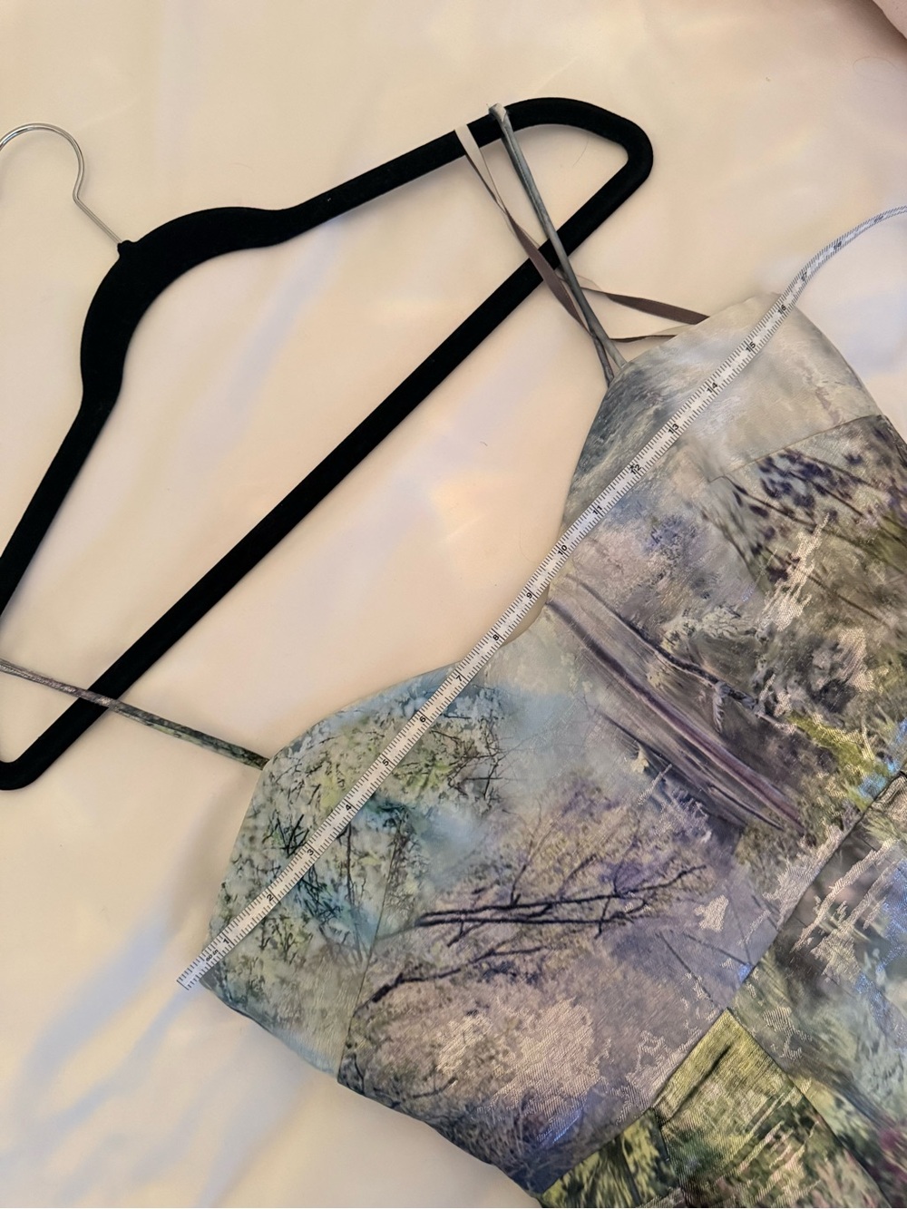 ML Monique Lhuillier Garden Print Metallic Midi Cocktail Dress - Picture 7 of 9